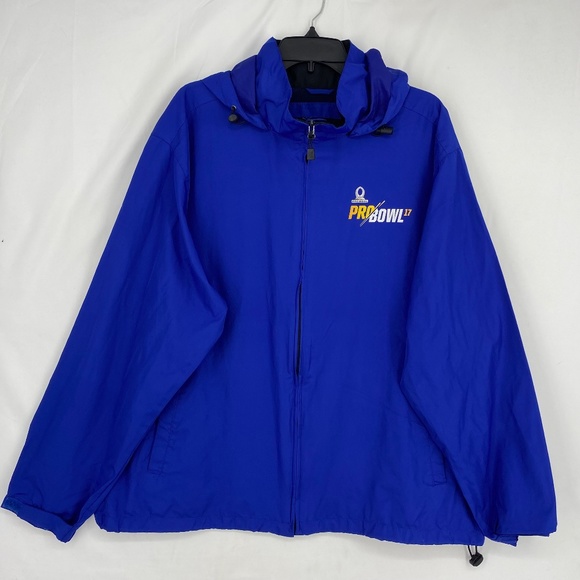 North End Mens Size XL Zip Up Windbreaker Jacket Blue NFL Pro Bowl 2017 Teammate